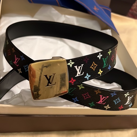 Authentic Louis Vuitton black multicolor belt - Picture 4 of 11